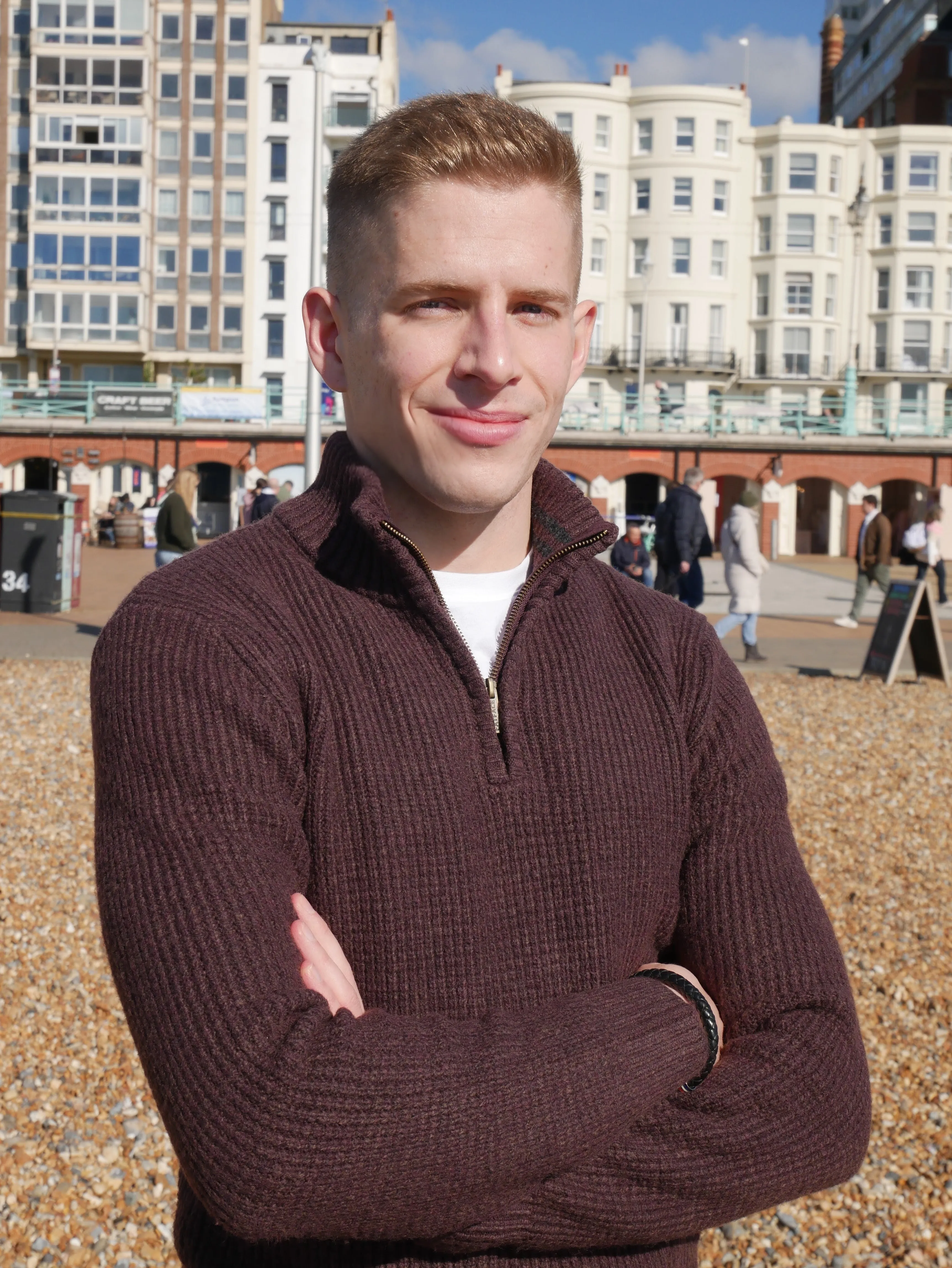 Cameron Verrell on Brighton seafront